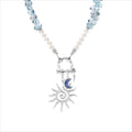 Horizon Blue Topaz & Pearl Necklace
