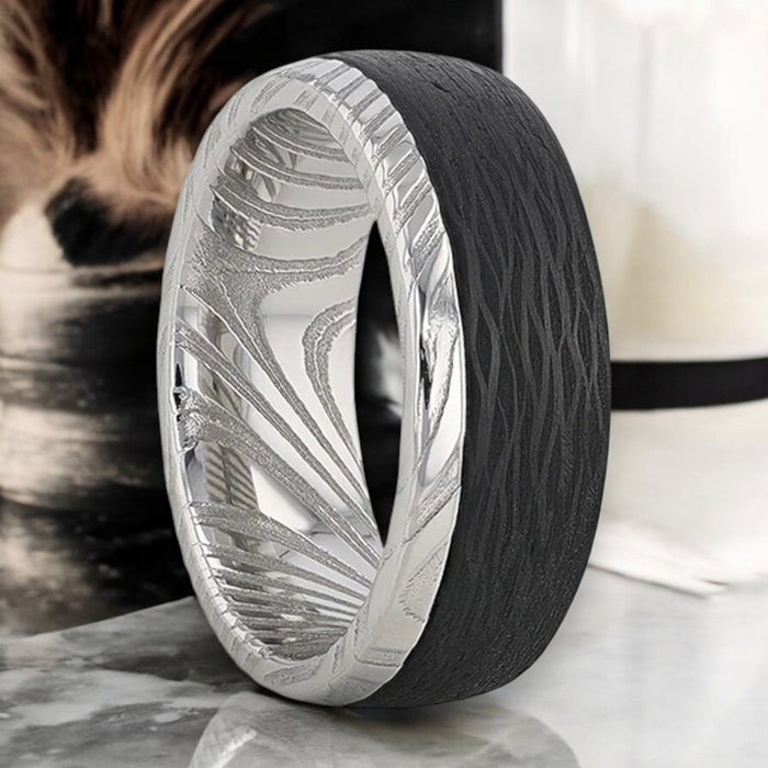 HUDSON Sterling Silver men's wedding band, image 1