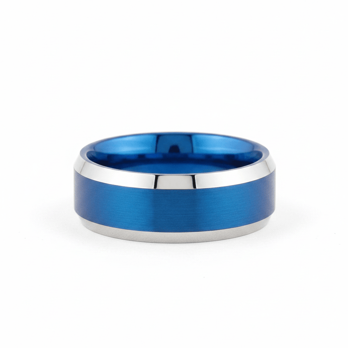 HYDRO — angled view — men's tungsten carbide wedding ring | Aydins Jewelry