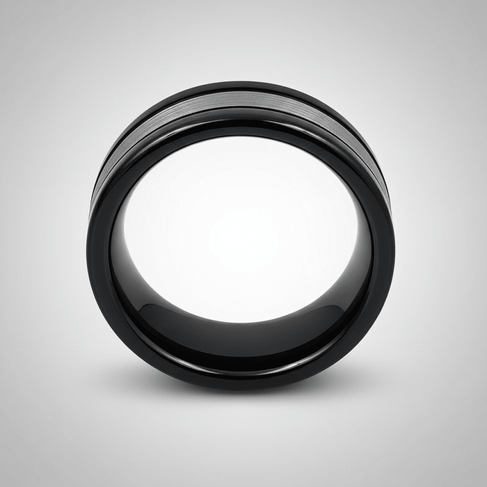 HYMEN — alternate angle — men's tungsten carbide wedding ring | Aydins Jewelry
