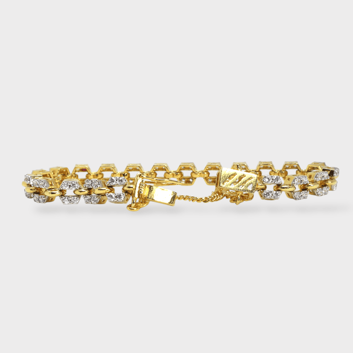 Iced Cuban Link Bracelet – 18K Gold Plated - Monis Anas Jewellers