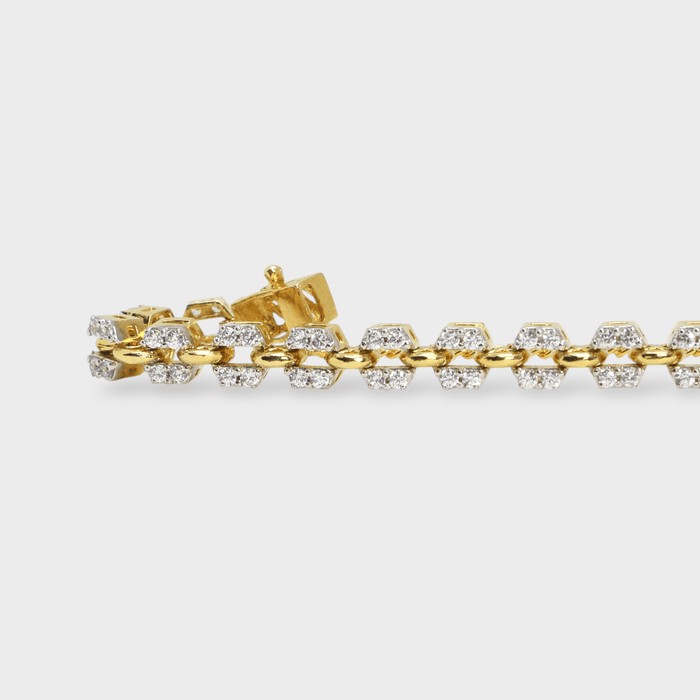 Iced Cuban Link Bracelet – 18K Gold Plated - Monis Anas Jewellers