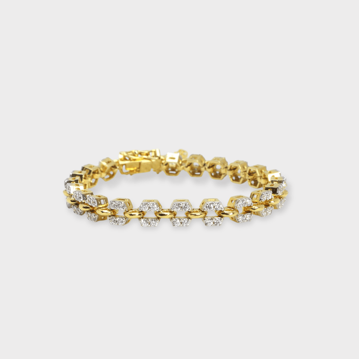 Iced Cuban Link Bracelet – 18K Gold Plated - Monis Anas Jewellers