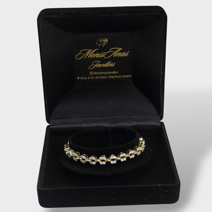 Iced Cuban Link Bracelet – 18K Gold Plated - Monis Anas Jewellers