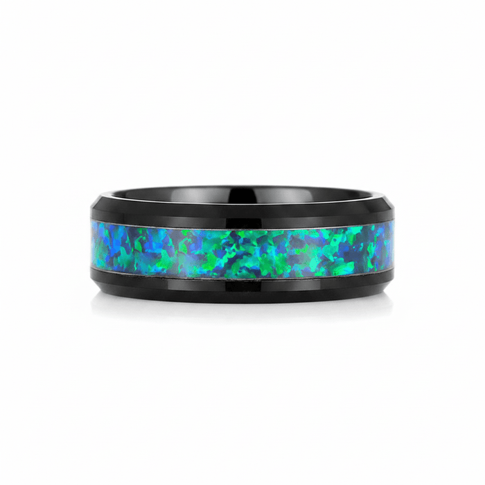 ICICLE — Front-facing straight-on view — men's tungsten wedding ring.