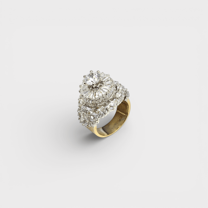 Imperial Halo Statement Ring – Multi - Layer CZ - Monis Anas Jewellers