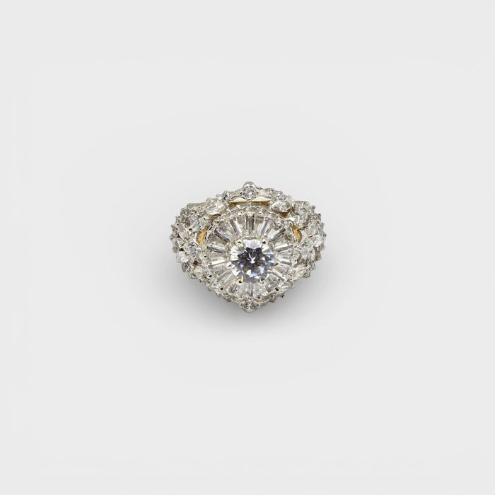 Imperial Halo Statement Ring – Multi - Layer CZ - Monis Anas Jewellers