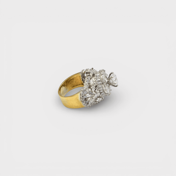 Imperial Halo Statement Ring – Multi - Layer CZ - Monis Anas Jewellers