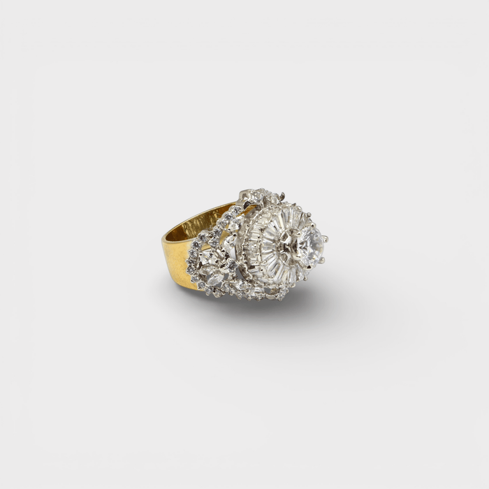 Imperial Halo Statement Ring – Multi - Layer CZ - Monis Anas Jewellers