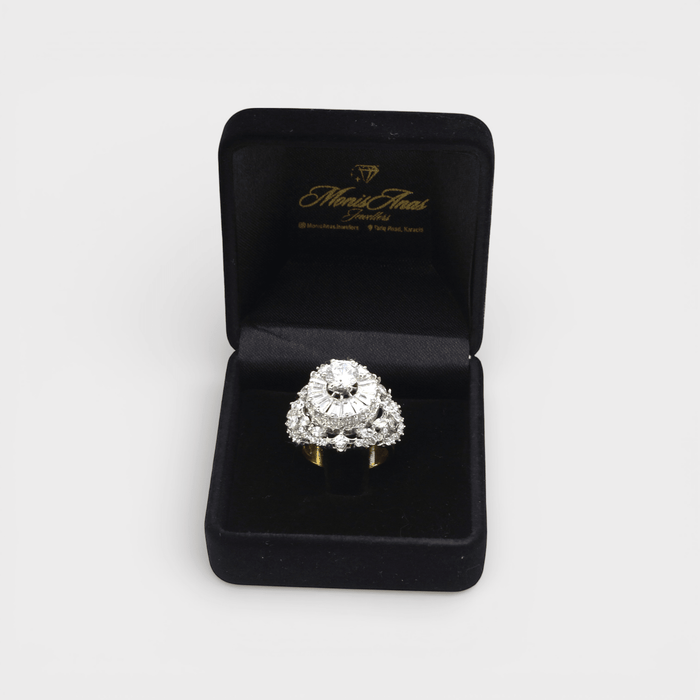 Imperial Halo Statement Ring – Multi - Layer CZ - Monis Anas Jewellers