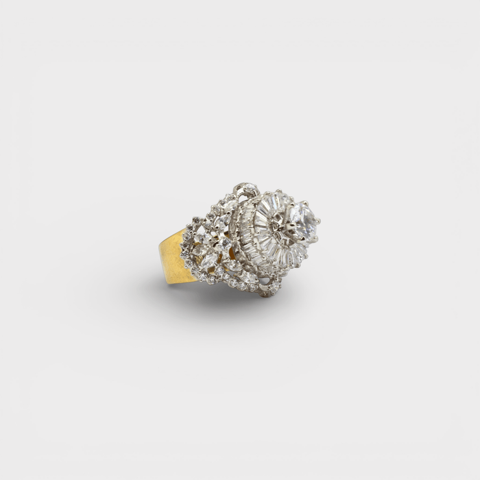Imperial Halo Statement Ring – Multi - Layer CZ - Monis Anas Jewellers