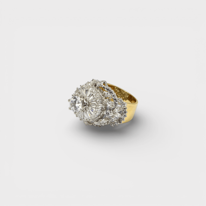 Imperial Halo Statement Ring – Multi - Layer CZ - Monis Anas Jewellers