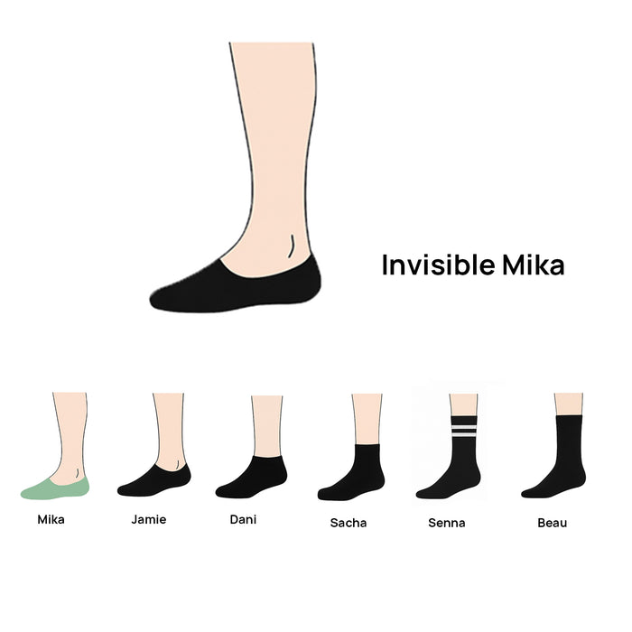 Invisible sokken Mika (3-pack) - Zwart