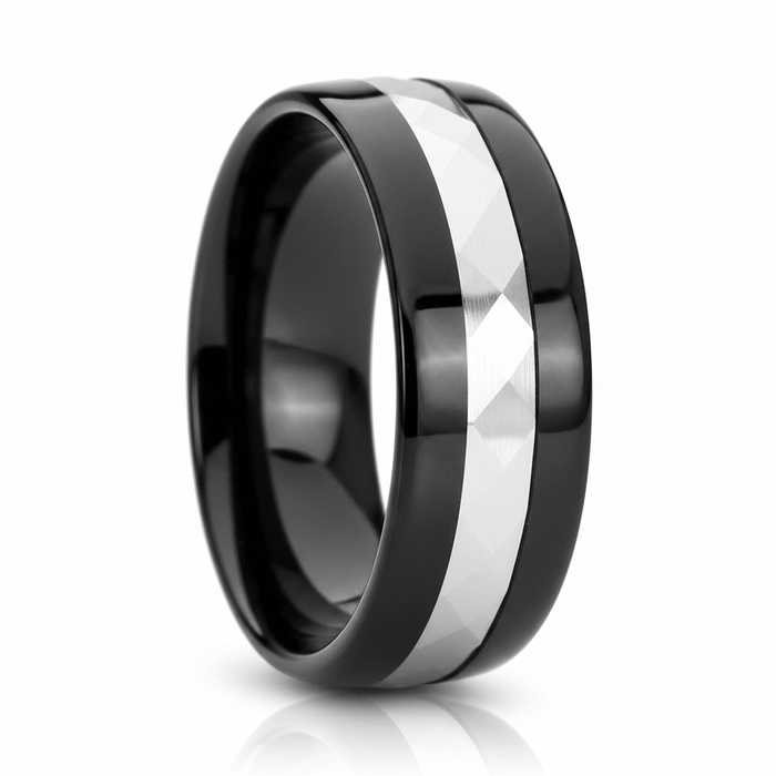 IRONCLAD — hero shot — men's tungsten carbide wedding ring | Aydins Jewelry