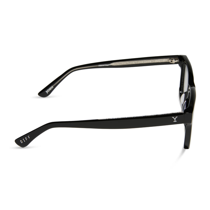 diff eyewear yellowstone john dutton rectangular prescription glasses black frame side view