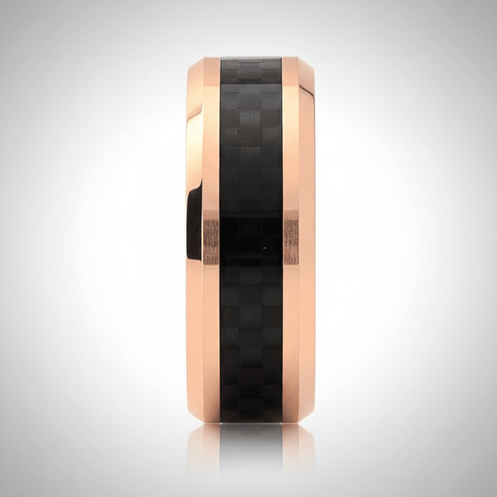 KAHLO — alternate angle — men's tungsten carbide wedding ring | Aydins Jewelry