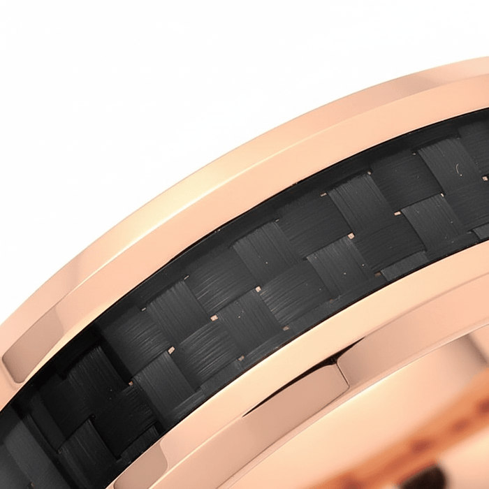 KAHLO — close-up detail — men's tungsten carbide wedding ring | Aydins Jewelry