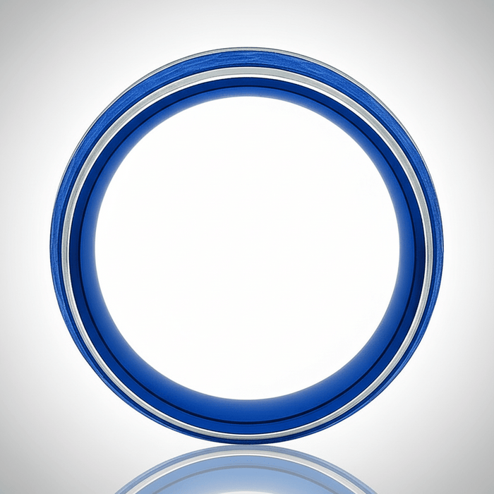 KAMIKAZE — angled view — men's tungsten carbide wedding ring | Aydins Jewelry