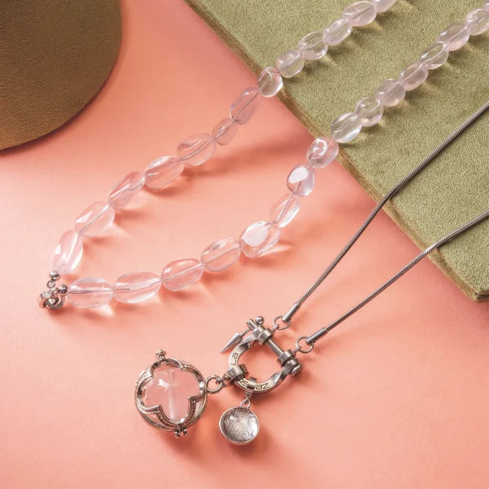 Keepsake Rose Quartz Locket Necklace