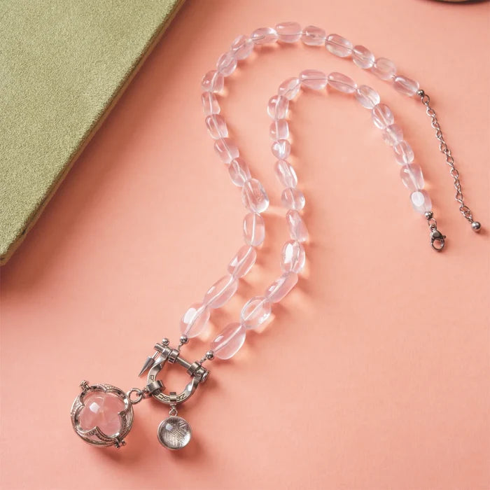 Keepsake Rose Quartz Locket Necklace