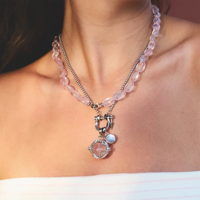 Keepsake Rose Quartz Locket Necklace