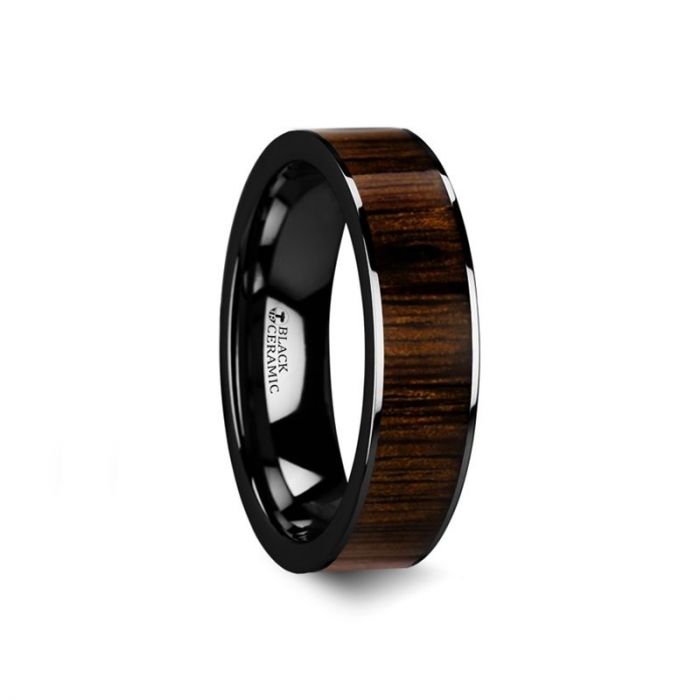 KENDO Black Ceramic men's wedding band, image 1