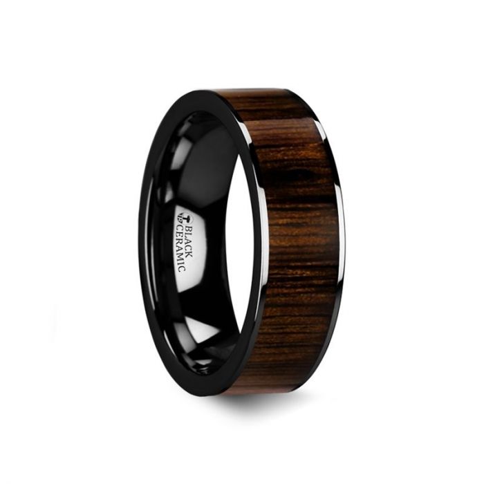 KENDO Black Ceramic men's wedding band, image 3