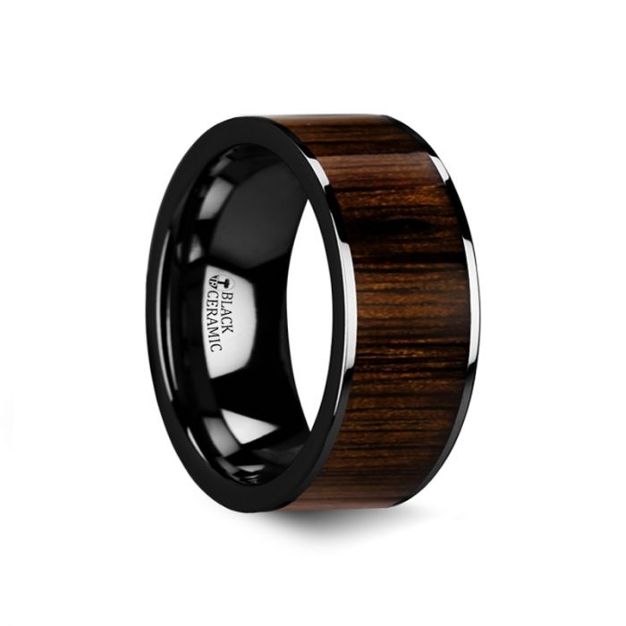 KENDO Black Ceramic men's wedding band, image 5
