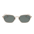 caitlin covington x diff eyewear featuring the kennedy square sunglasses with a brushed gold metal frame and g15 lenses front view