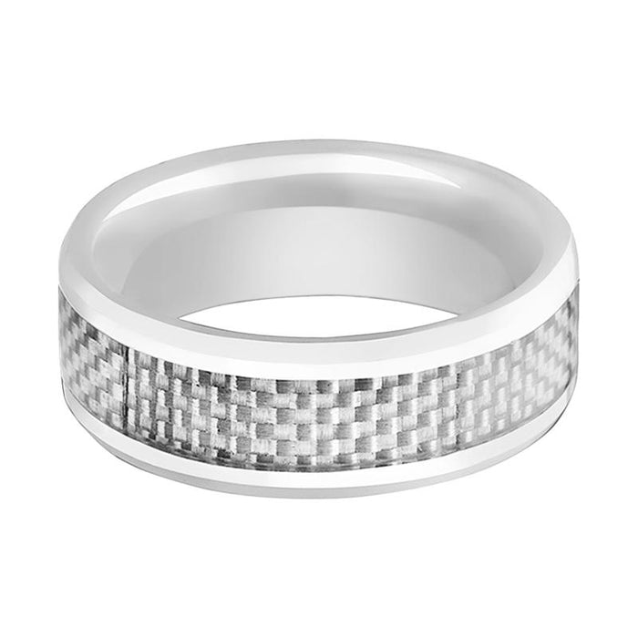 KENYON White Ceramic men's wedding band, image 2
