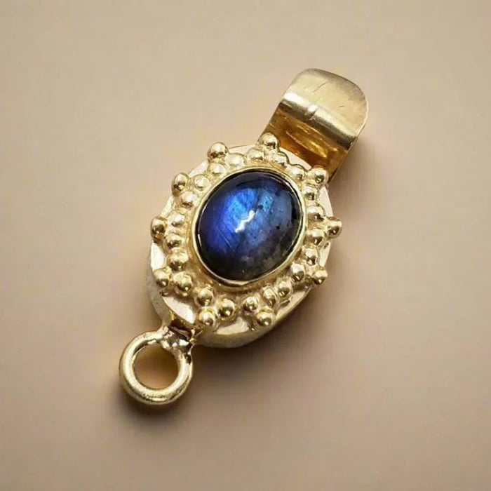 Labradorite Box Clasp: Gold Vermeil Sterling Silver Necklace Connector