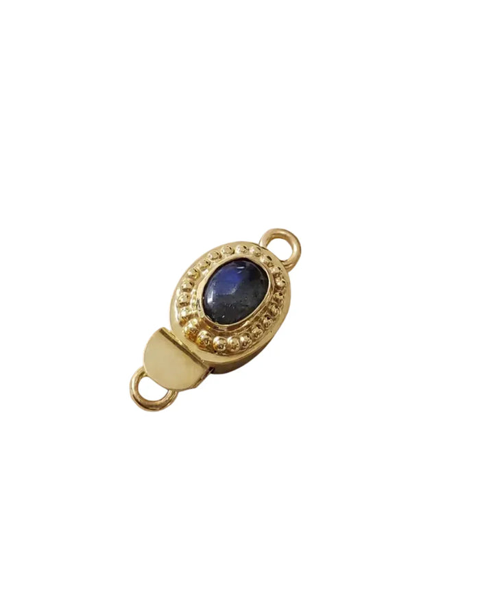 Labradorite Box Clasp in Gold Vermeil - Sterling Silver Necklace Connector