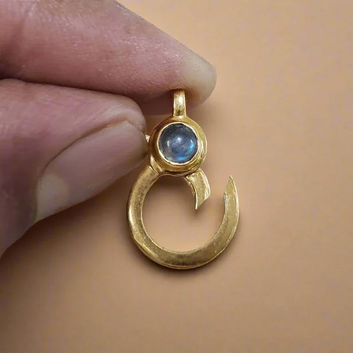 Labradorite Lobster Clasp: 18k Gold Vermeil Sterling Silver Connector
