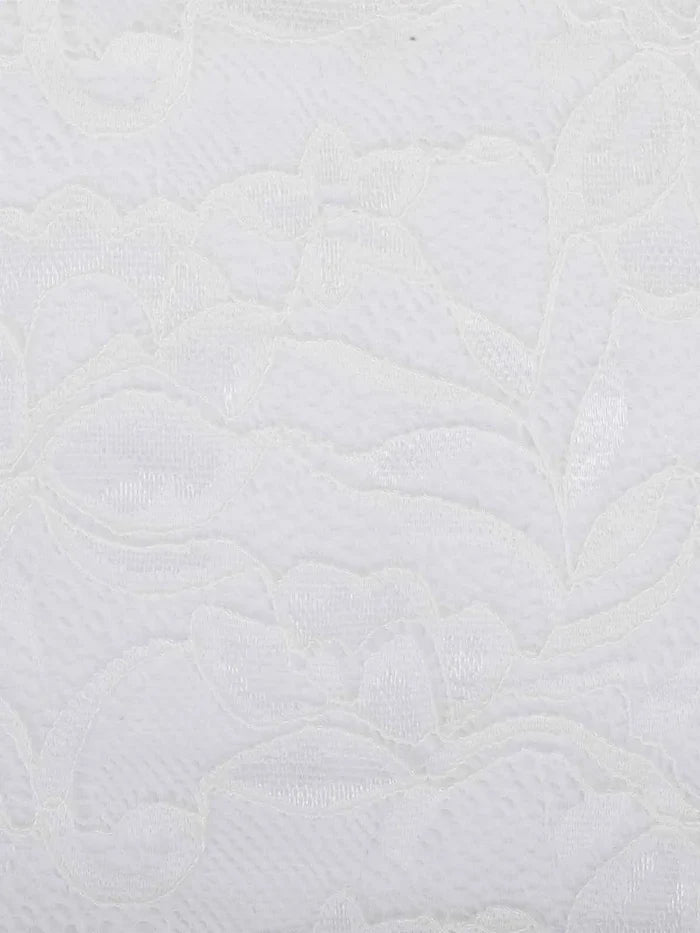 Popilush® white lace fabric detail, floral pattern from Long Sleeve Shrug