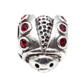 Ladybug Sterling Silver Charm Bead With Red Glass