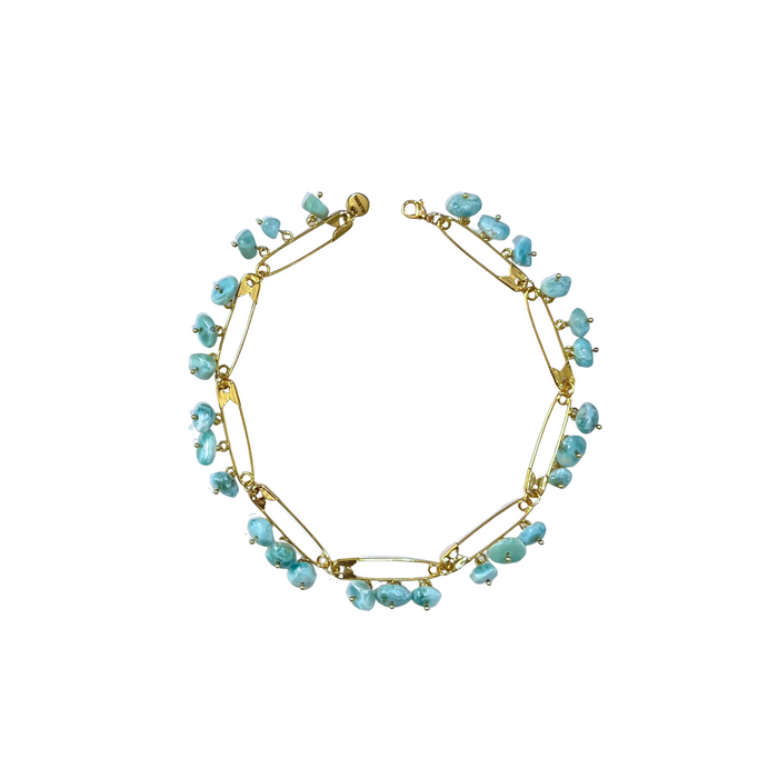 LARIMAR PIN NECKLACE