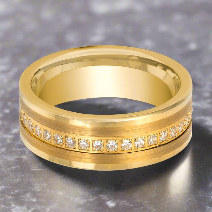 LEGEND — close-up detail — men's tungsten carbide wedding ring | Aydins Jewelry