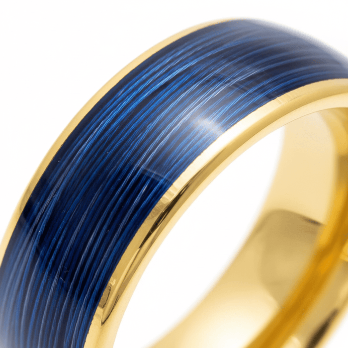 LEHRI — Extreme macro detail — men's tungsten wedding ring.
