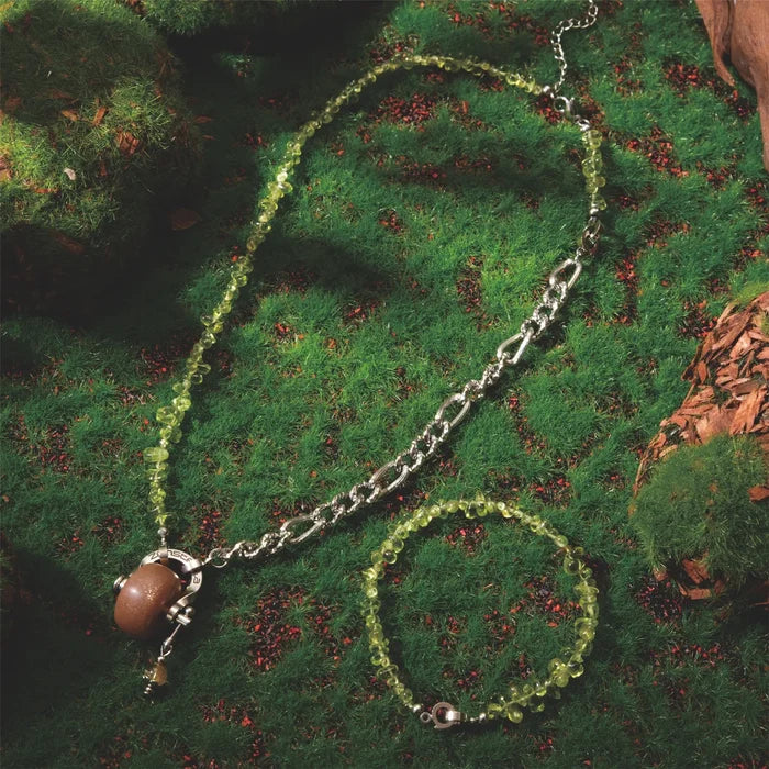 Leo Peridot & Sunstone Necklace