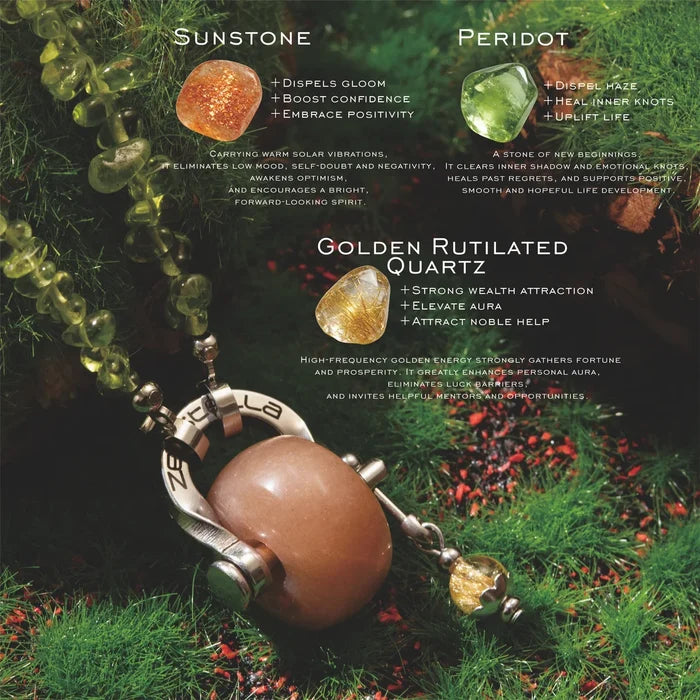 Leo Peridot & Sunstone Necklace