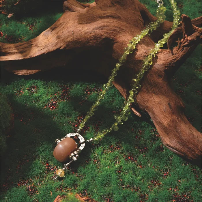 Leo Peridot & Sunstone Necklace