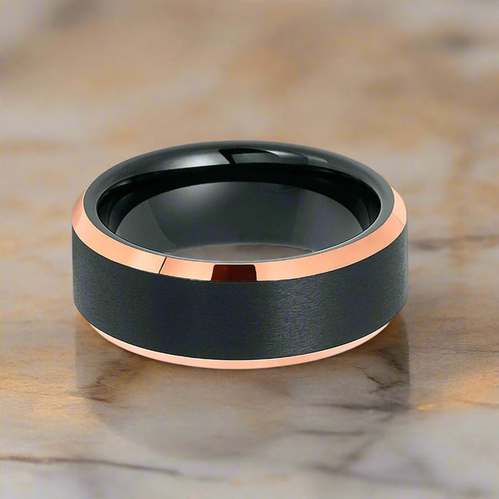 LEONARD — alternate angle — men's tungsten carbide wedding ring | Aydins Jewelry