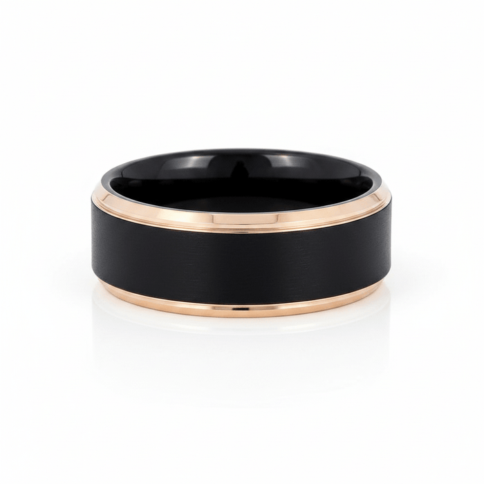 LEONARDO — hero shot — men's tungsten carbide wedding ring | Aydins Jewelry