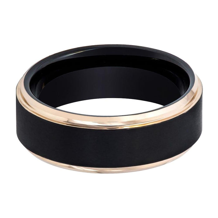 LEONARDO — detail view — men's tungsten carbide wedding ring | Aydins Jewelry