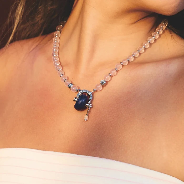 Libra Rose Quartz & Lapis Lazuli Necklace