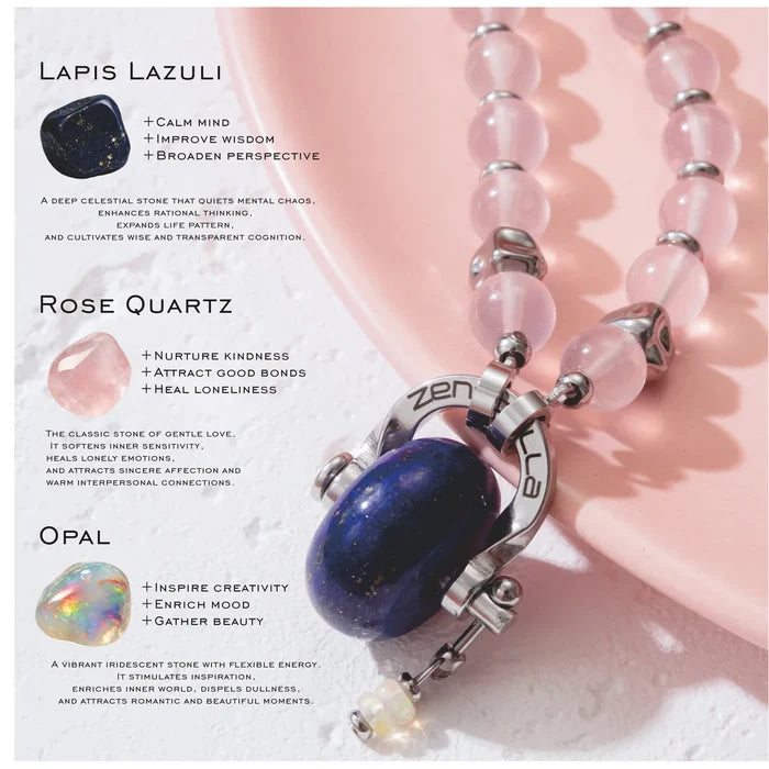 Libra Rose Quartz & Lapis Lazuli Necklace