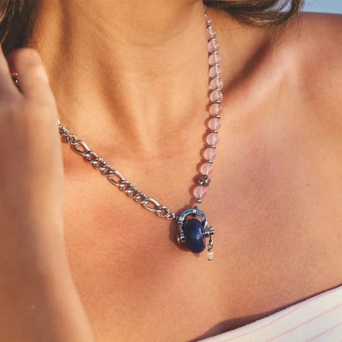 Libra Rose Quartz & Lapis Lazuli Necklace