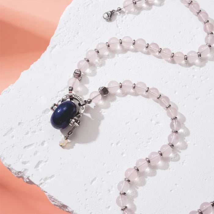 Libra Rose Quartz & Lapis Lazuli Necklace