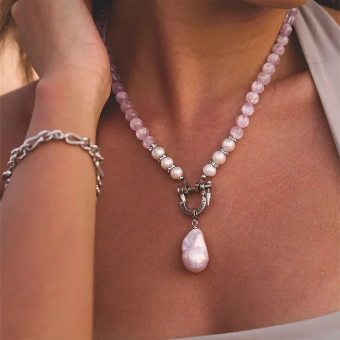 Lilt Kunzite & Baroque Pearl Necklace