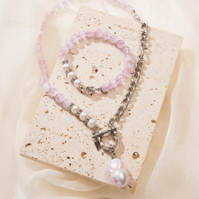 Lilt Kunzite & Baroque Pearl Necklace